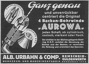 Anzeige Albert Urbahn (1937)