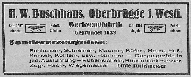 Anzeige H. W. Buschhaus (1924)
