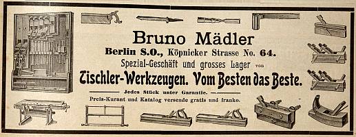 Bruno Mädler, Berlin, Anzeige 1909