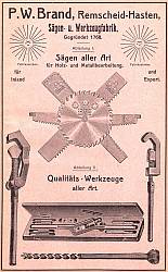 Anzeige P. W. Brand (1913)