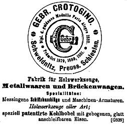Anzeige Gebr. Crotogino (1882)