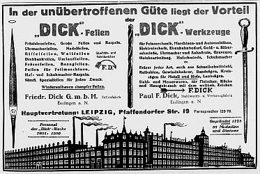 Anzeige Friedrich Dick (1922)
