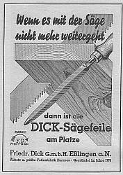 Anzeige Friedrich Dick (1942)