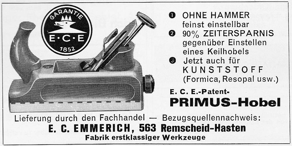 E. C. EMMERICH GMBH + CO. KG 403 Tischlerwinkel L.300mm Buche/Ms