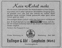 Anzeige Esslinger & Abt, 1951