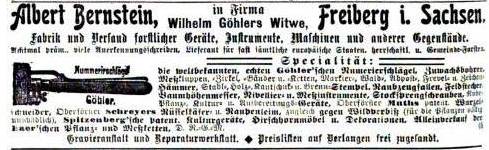 Anzeige Wilhelm Göhlers Witwe, 1902