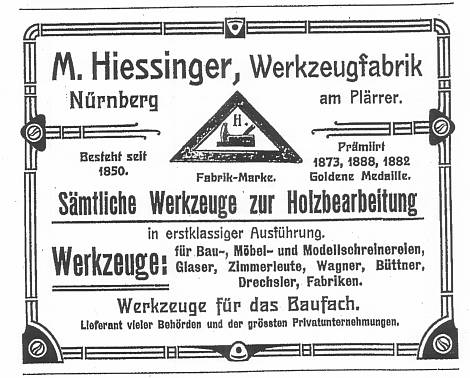 Hiessinger Anzeige Bayerischen Jubiläums-Landes-Industrie-, Gewerbe- und Kunstausstellung" in Nürnberg 1906