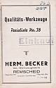 Hermann Becker, Katalog, 1938