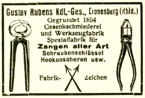 Anzeige Gustav Rubens (????) Anzeige Gustav Rubens (????)
