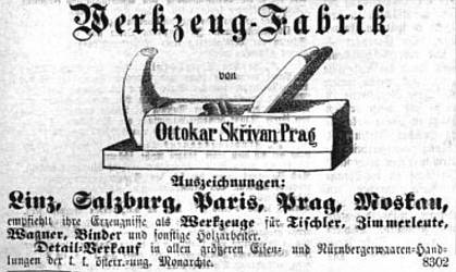 Anzeige Ottokar Skrivan, 1874