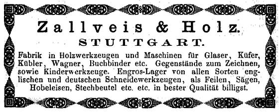 Anzeige von Zallveis & Holz, Stuttgart
